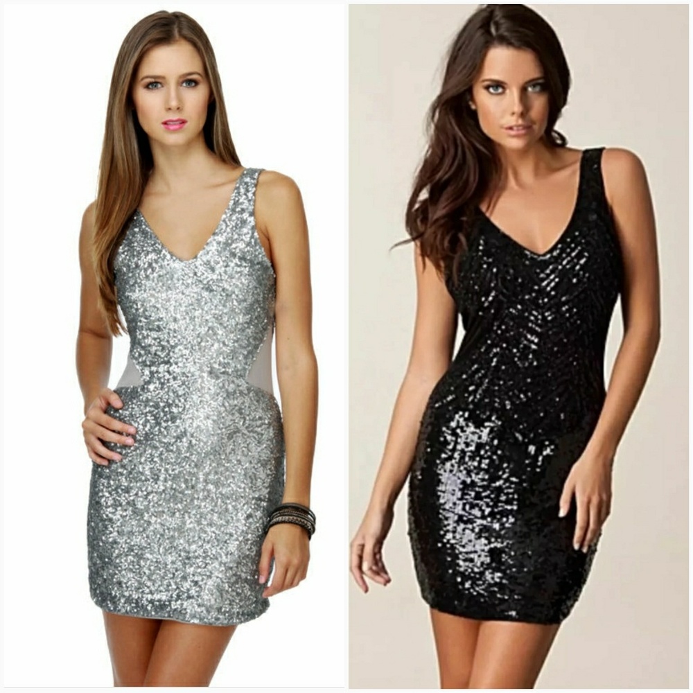 Bebe black sequin dress